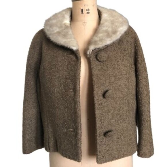 Vintage 50s Eatons fur collar jacket blazer, union made - Picture 7 of 16